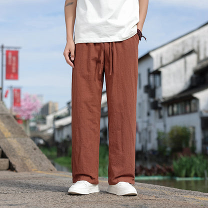 Men's Linen Casual Straight Pants