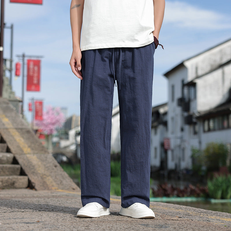 Men's Linen Casual Straight Pants