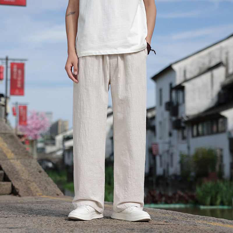 Men's Linen Casual Straight Pants