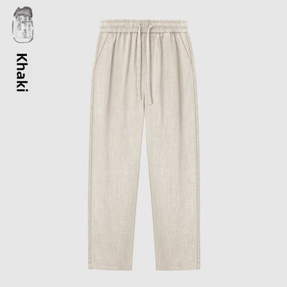 Men's Linen Cotton Straight Leg Pants