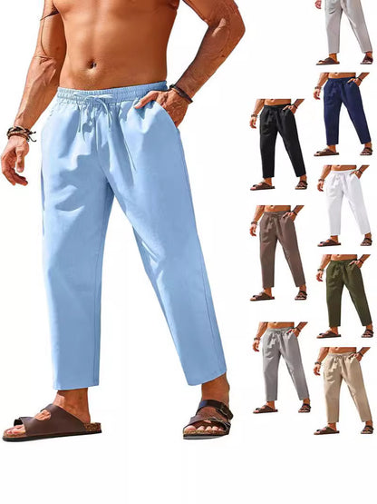 Men's Linen Drawstring Casual Pants
