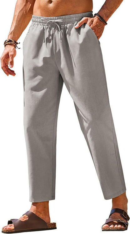 Men's Linen Drawstring Casual Pants