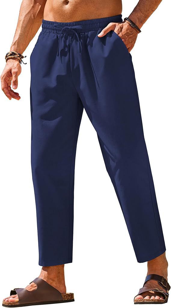 Men's Linen Drawstring Casual Pants