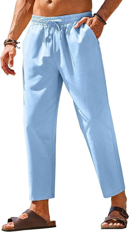 Men's Linen Drawstring Casual Pants