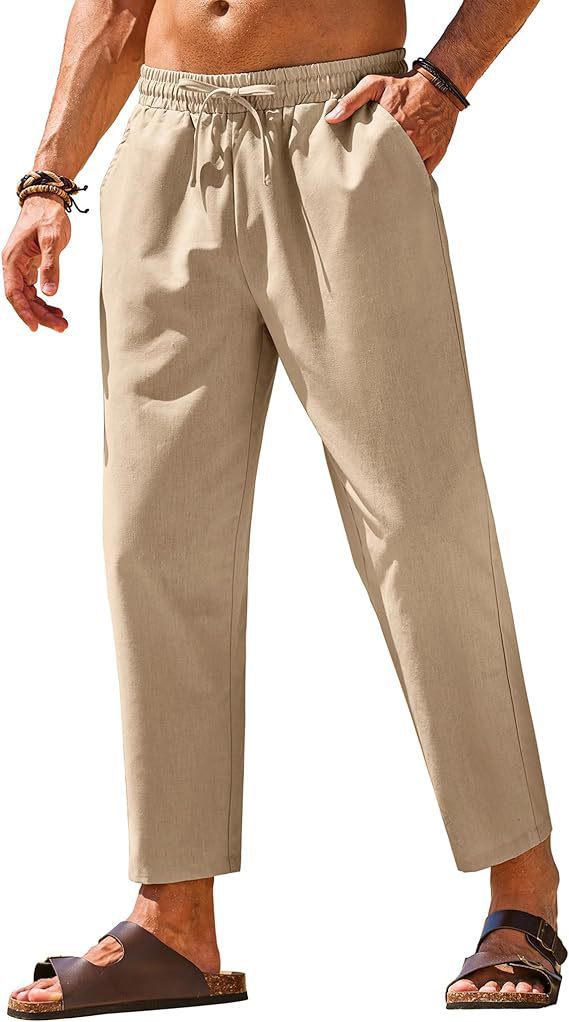 Men's Linen Drawstring Casual Pants