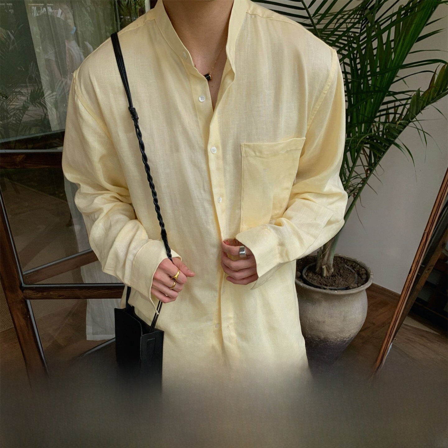 Men's Linen Long Sleeve Shirt