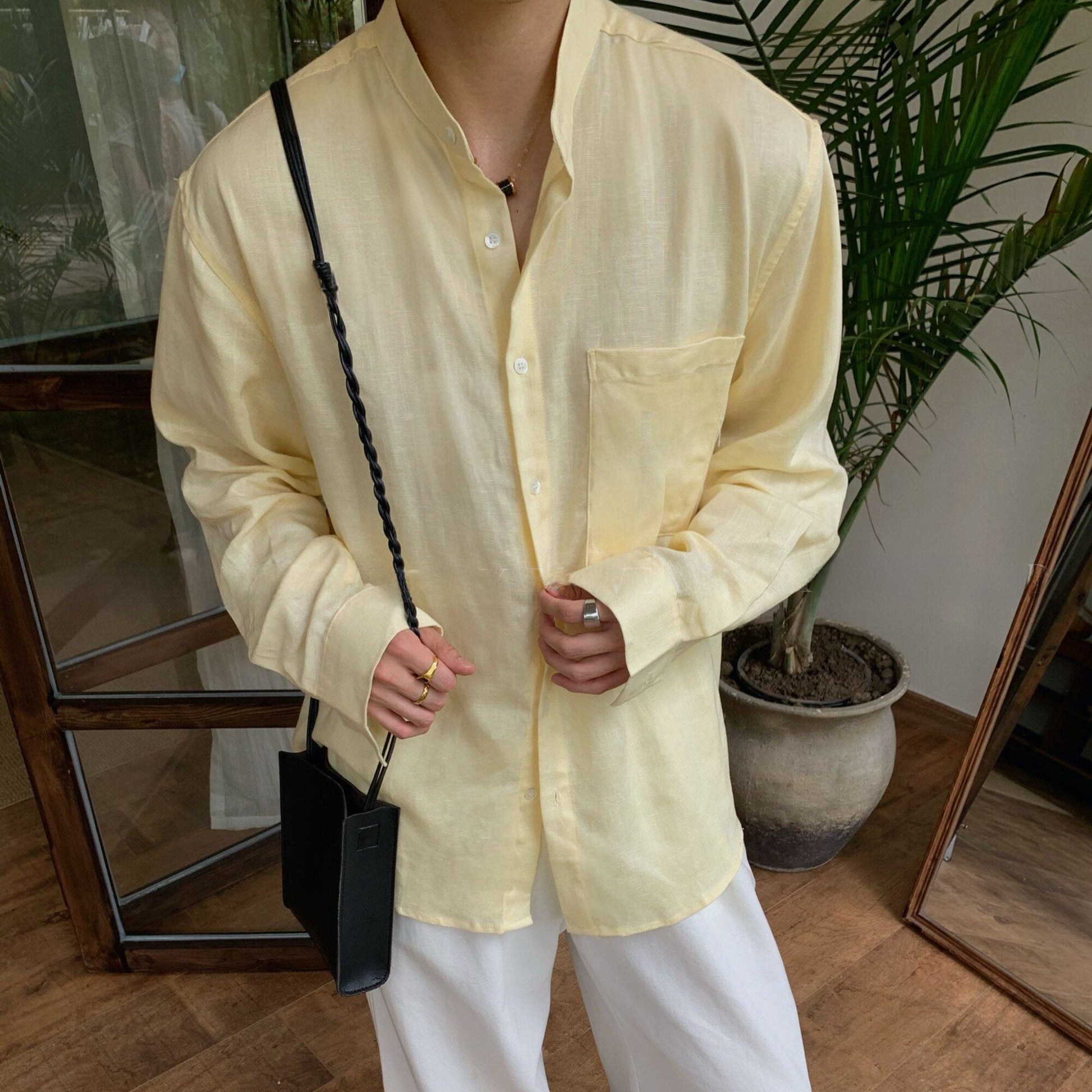 Men's Linen Long Sleeve Shirt