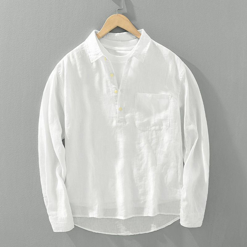 Men's Linen Pullover Shirt