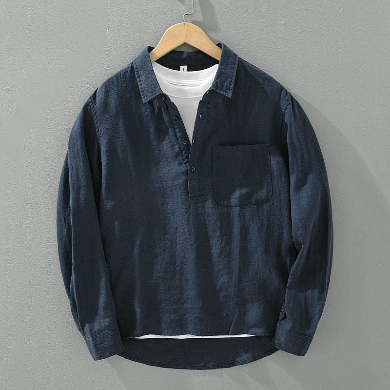 Men's Linen Pullover Shirt