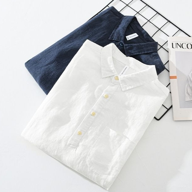 Men's Linen Pullover Shirt