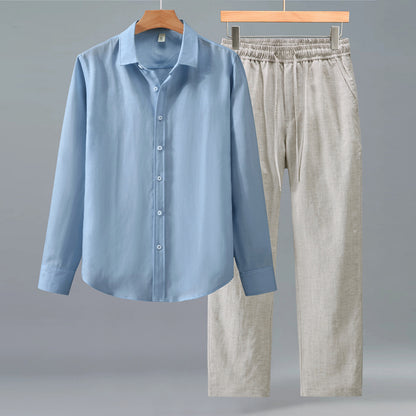 Men's Linen Shirt and Pants Set