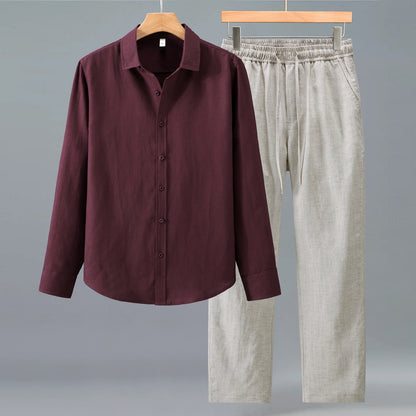 Men's Linen Shirt and Pants Set
