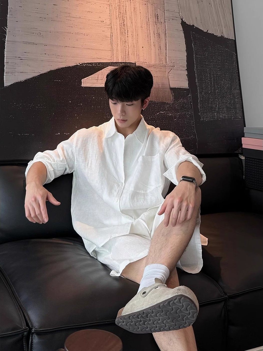 Men's Linen Shirt and Shorts Set