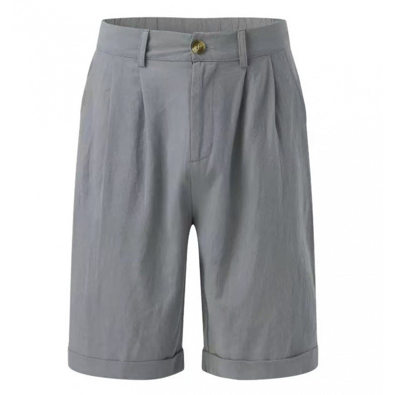 Men's Linen Shorts Summer Shorts Pleated Shorts