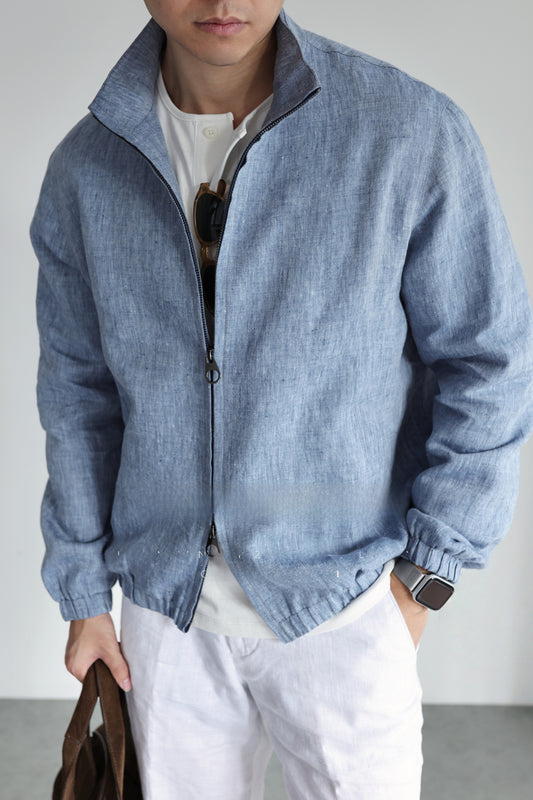 Men's Linen Stand Collar Casual Jacket