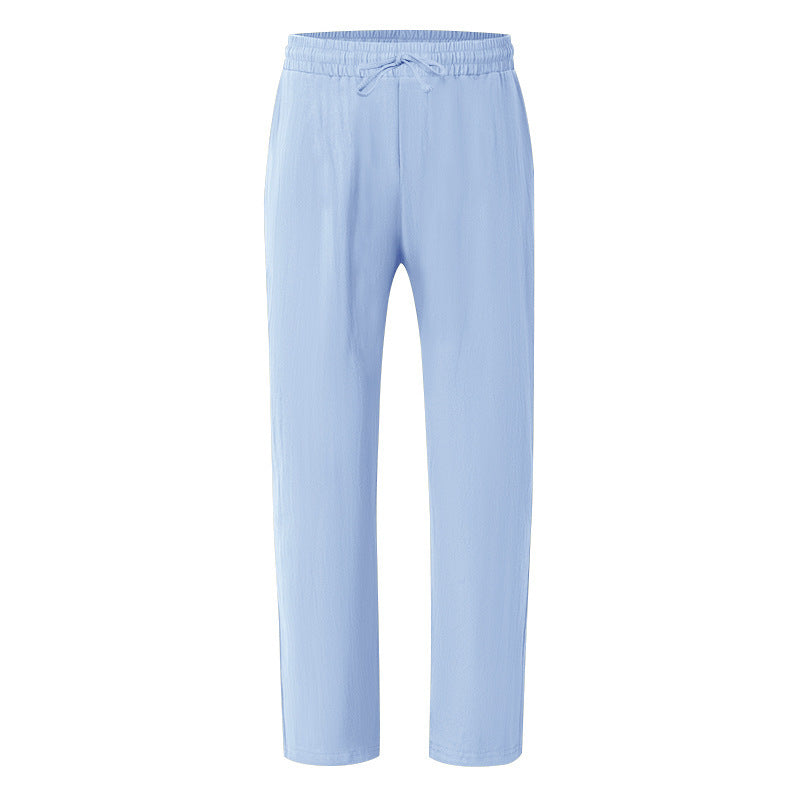 Men's Linen Wide-Leg Casual Trousers