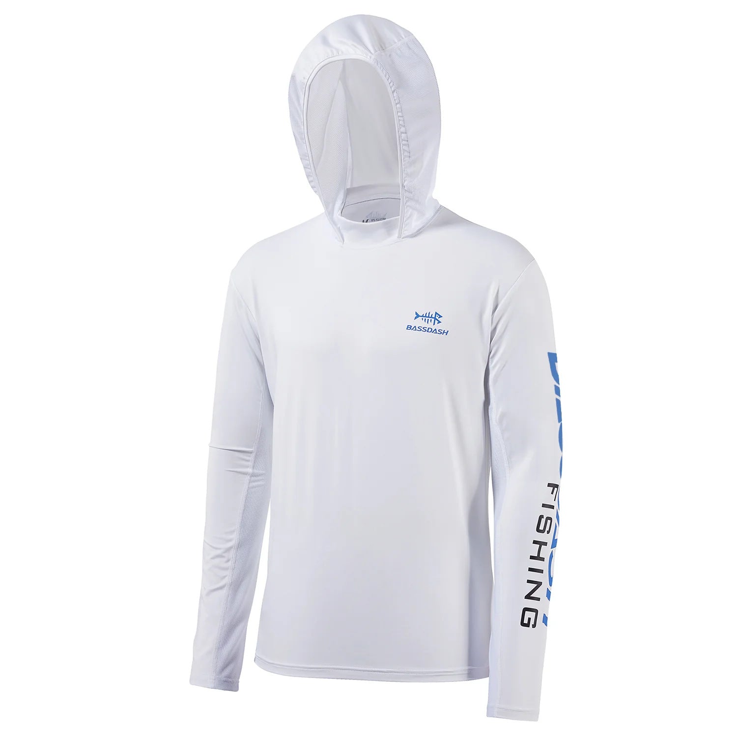 Men's long-sleeved hooded fishing shirt with UV protection