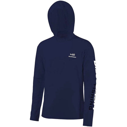 Men's long-sleeved hooded fishing shirt with UV protection