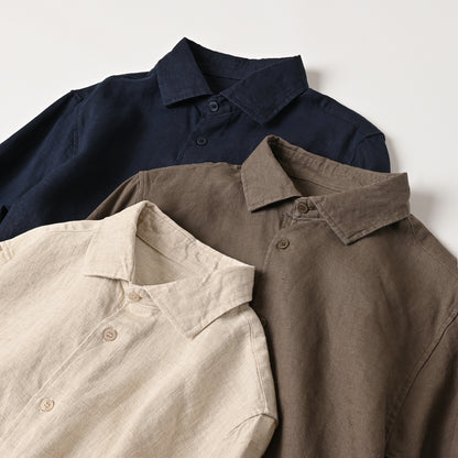 Men's Long-Sleeved Lapel Shirts