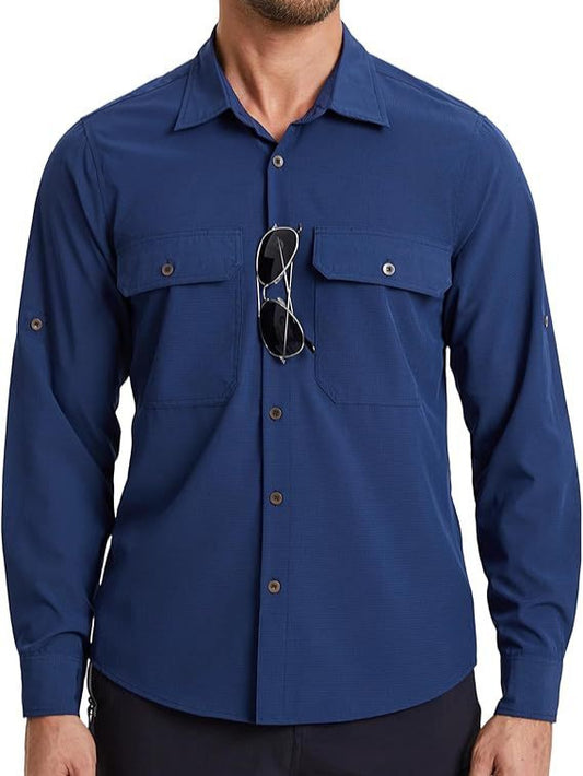 Men's Long-Sleeved Sun Protection Shirt, Anti-Uv, Quick-Drying and Cooling