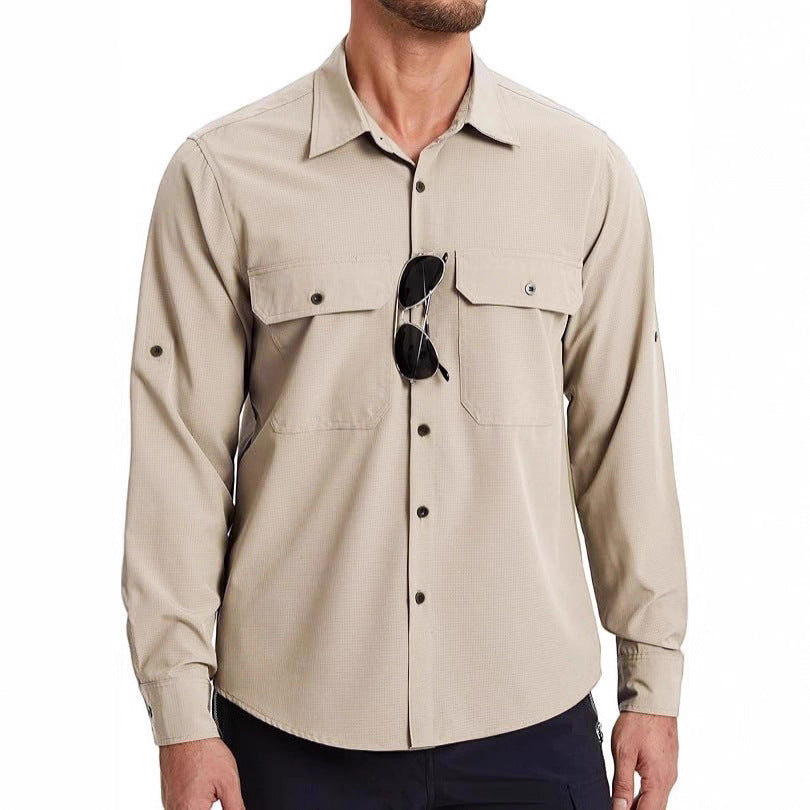 Men's Long-Sleeved Sun Protection Shirt, Anti-Uv, Quick-Drying and Cooling