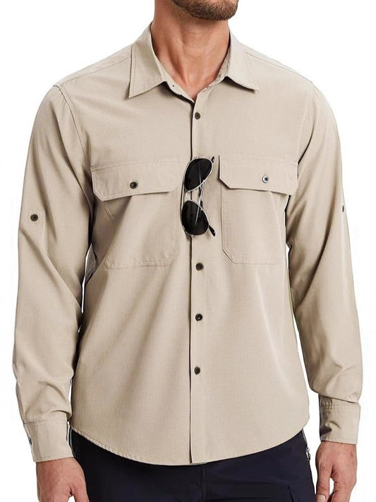 Men's Long-Sleeved Sun Protection Shirt, Anti-Uv, Quick-Drying and Cooling