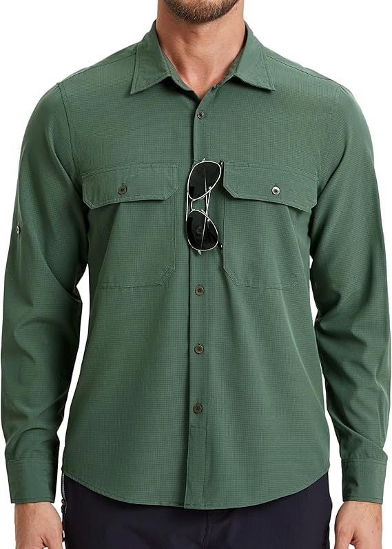Men's Long-Sleeved Sun Protection Shirt, Anti-Uv, Quick-Drying and Cooling