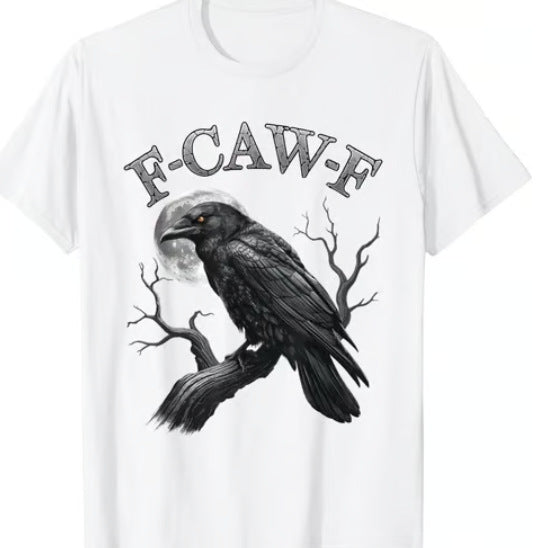 Men's Loose Fit Cotton Raven Print T-shirt