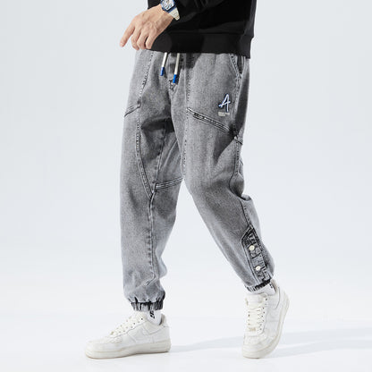 Men's Loose Fit Elastic Waist Casual Jeans