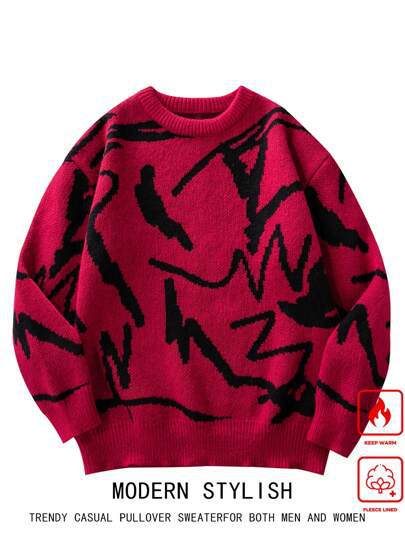 Men's loose round-neck knitted sweater