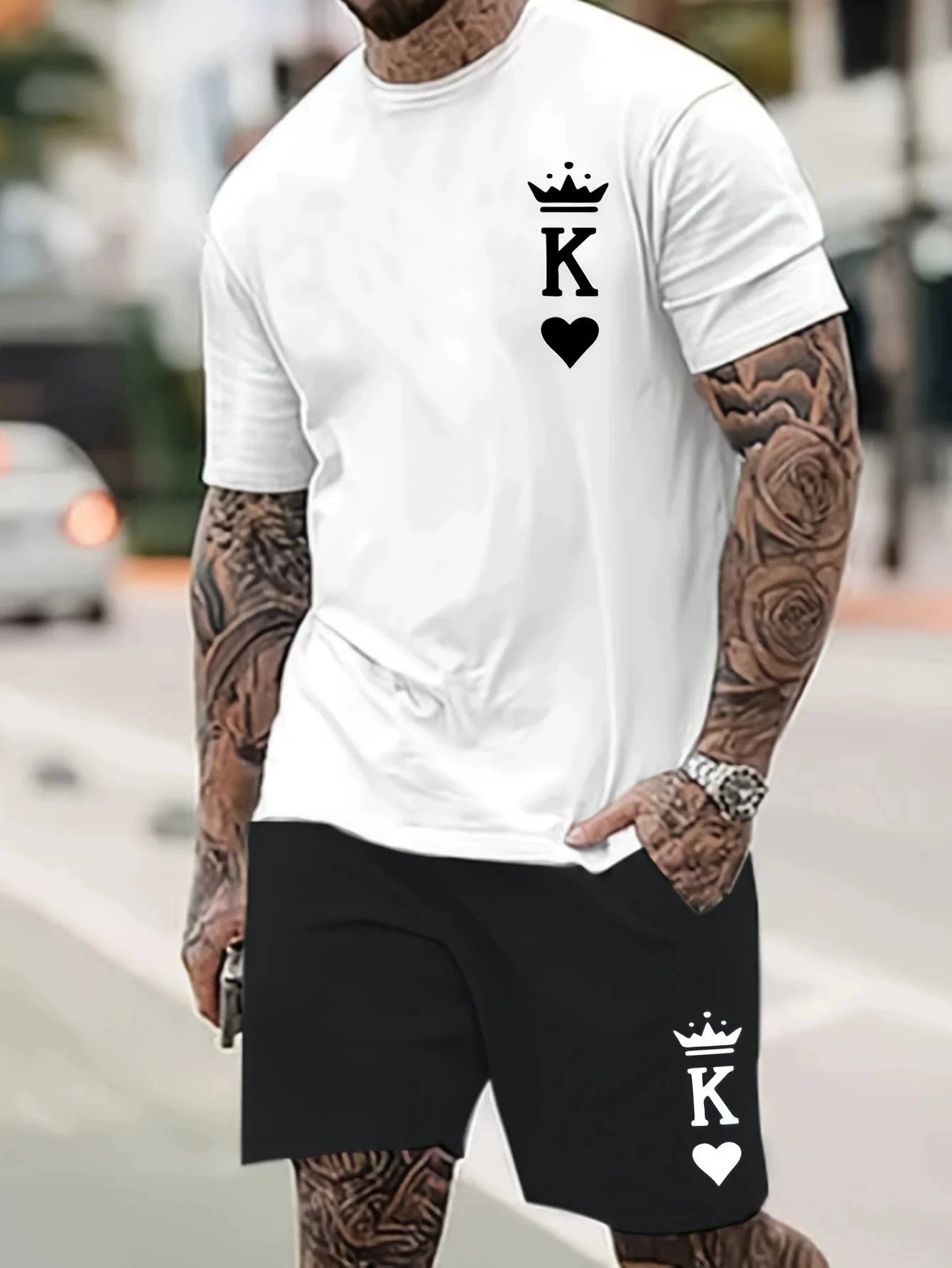 Men's Loose Short Sleeve Shorts suit