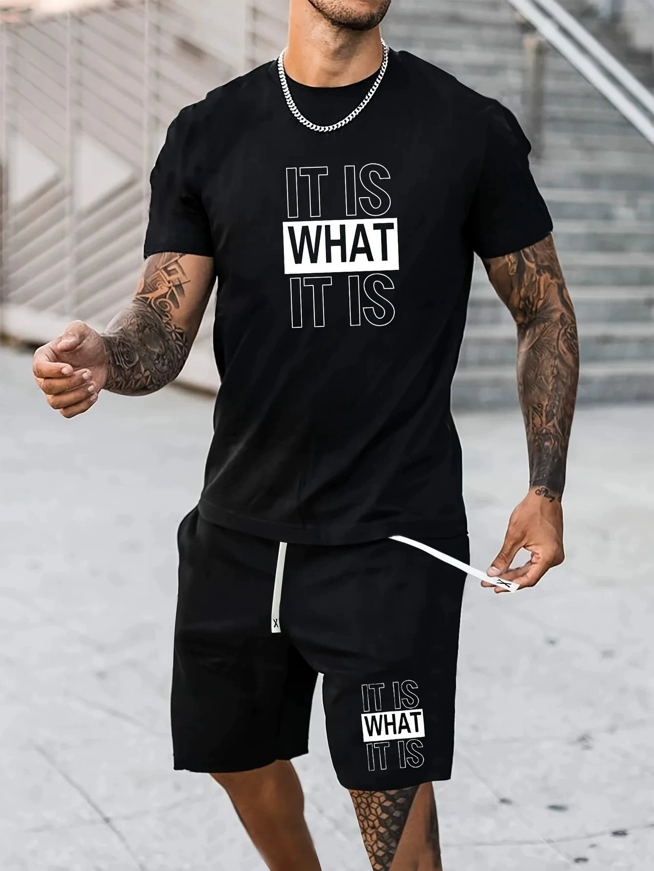 Men's Loose Short Sleeve Shorts suit