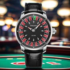 Silver Case Black Dial Black Strap