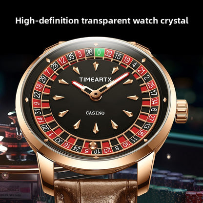 Men's Luminous Quartz Watch with Leather Strap