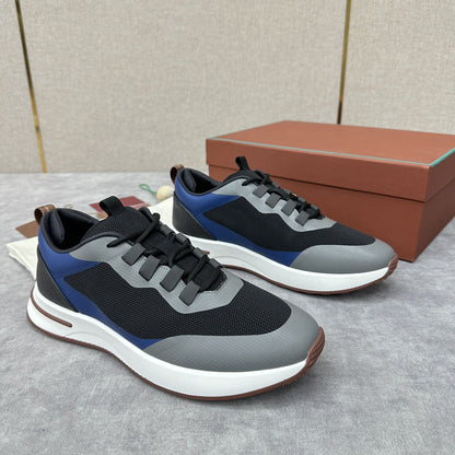 Men's Mesh Leather Casual Running Shoes