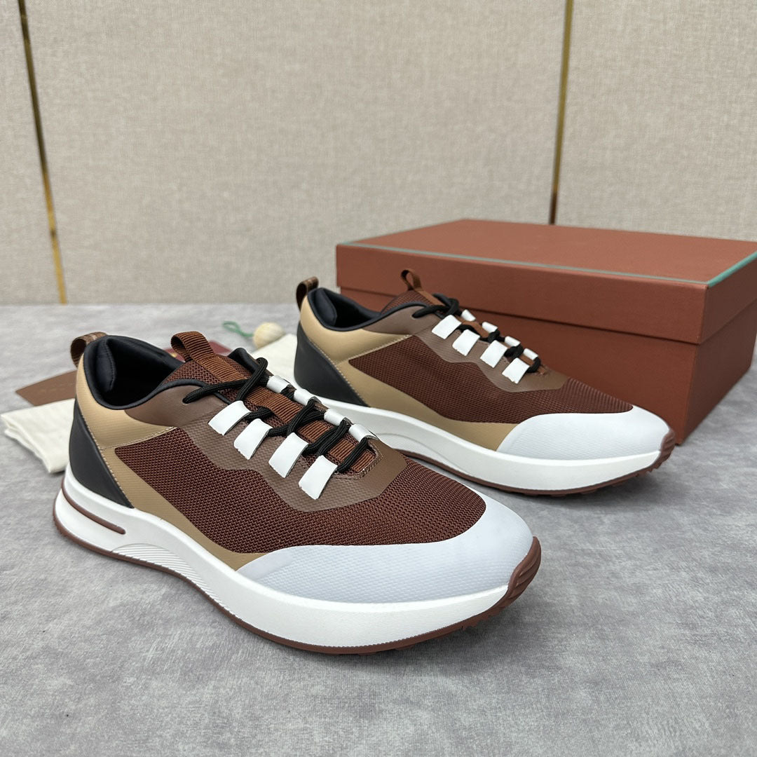 Men's Mesh Leather Casual Running Shoes