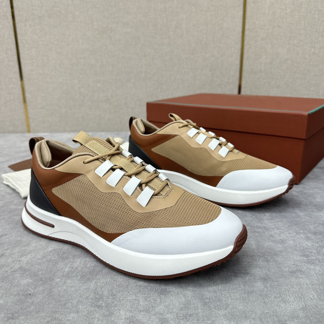 Men's Mesh Leather Casual Running Shoes