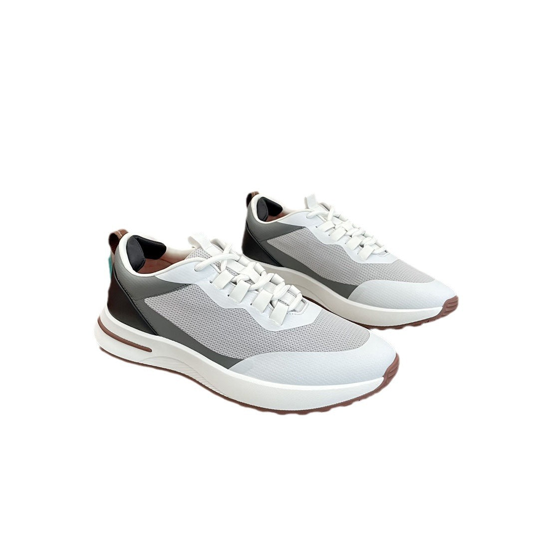 Men's Mesh Leather Casual Running Shoes