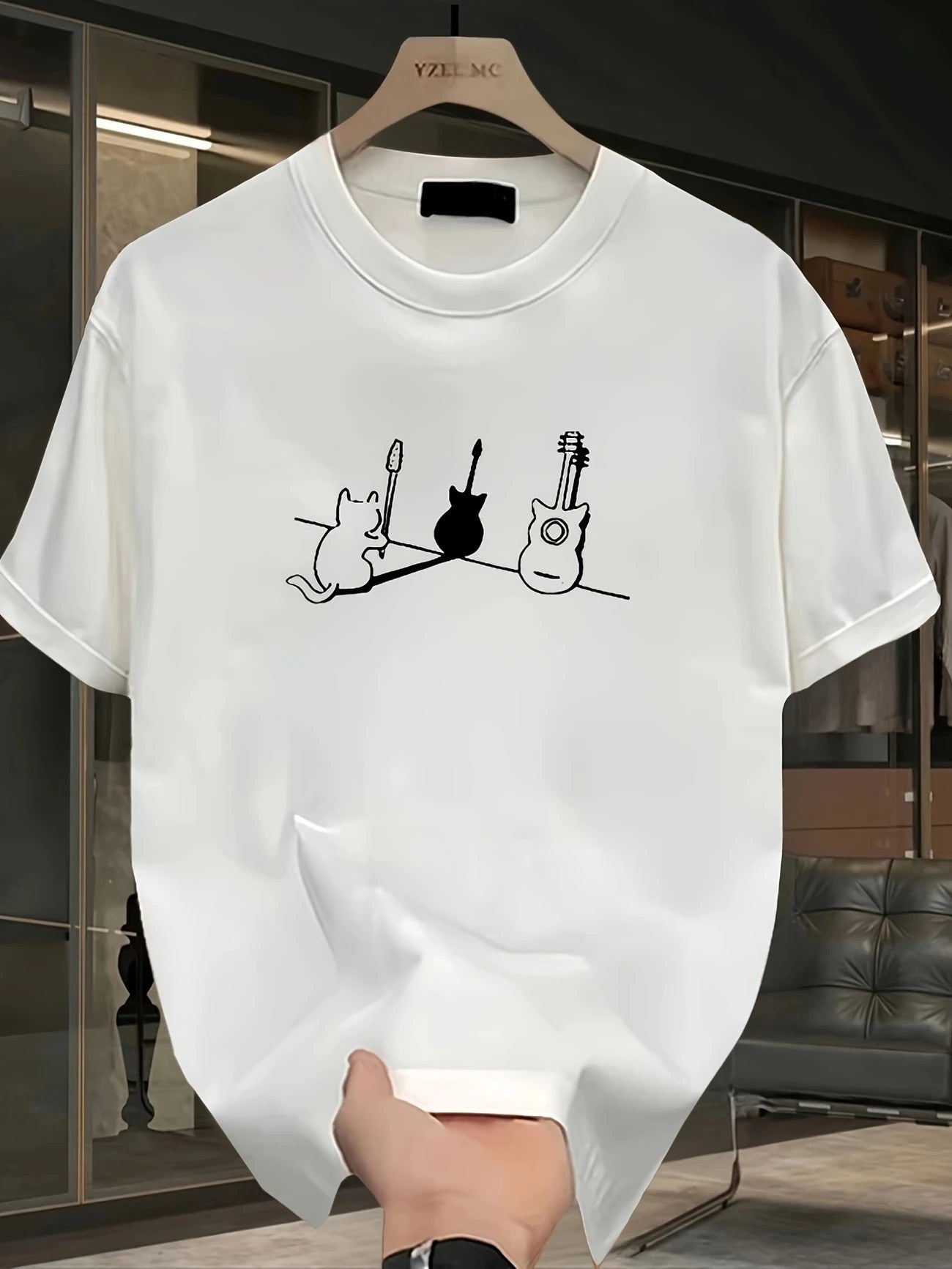 Men's Mesh Print Casual T-Shirt