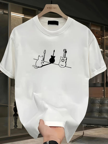 Men's Mesh Print Casual T-Shirt