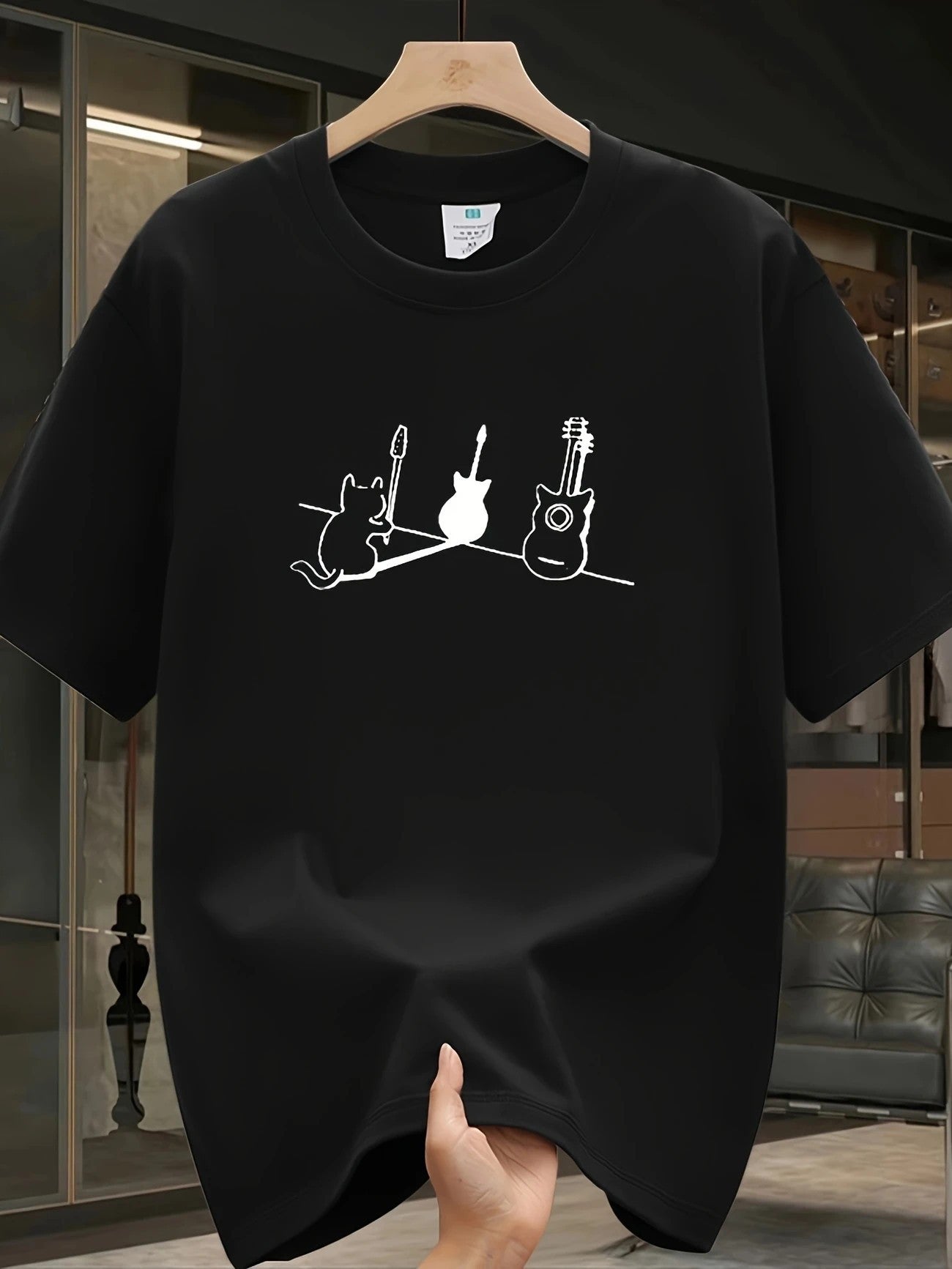 Men's Mesh Print Casual T-Shirt