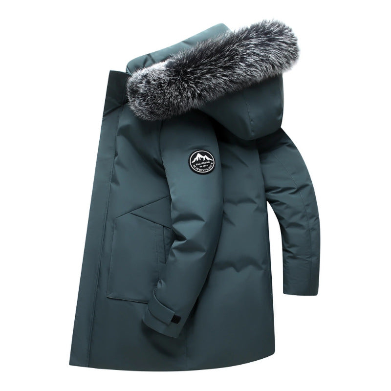 Men's Mid-Length Hooded Down Jacket