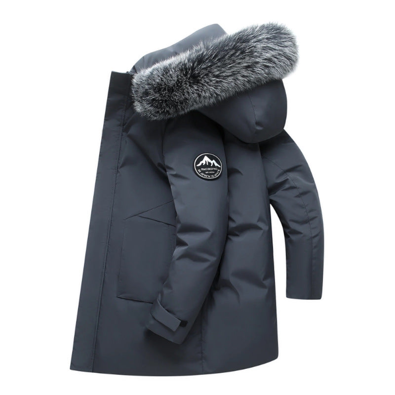 Men's Mid-Length Hooded Down Jacket