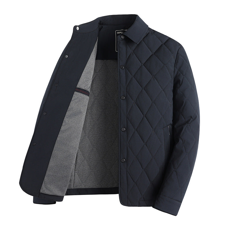 Men's Mid-Length Mulberry Silk Blend Cotton Coat