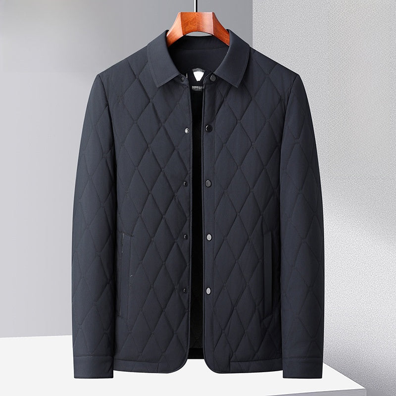 Men's Mid-Length Mulberry Silk Blend Cotton Coat