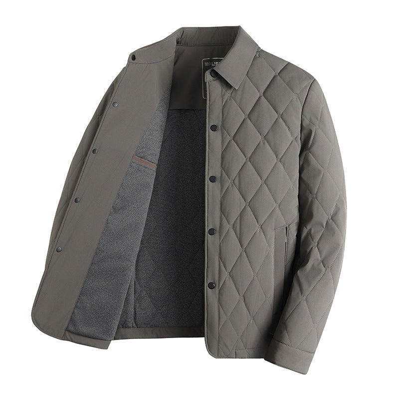 Men's Mid-Length Mulberry Silk Blend Cotton Coat