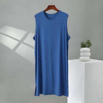 Men's Modal Nightdress Sleeveless Loose Home Sleepwear