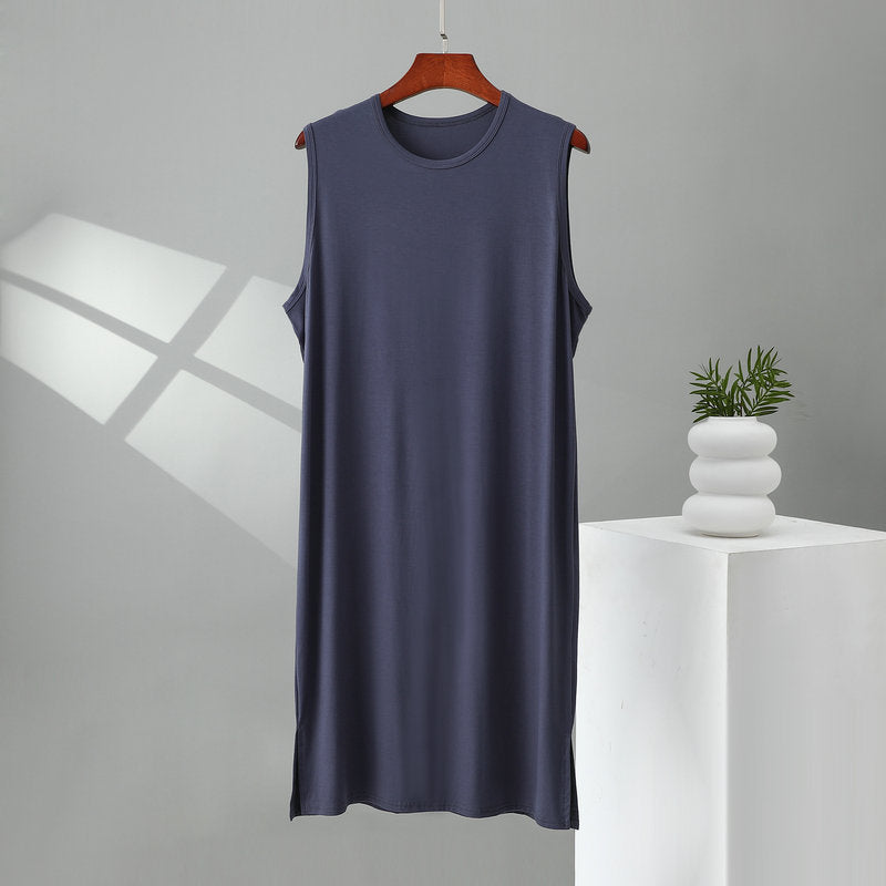 Men's Modal Nightdress Sleeveless Loose Home Sleepwear