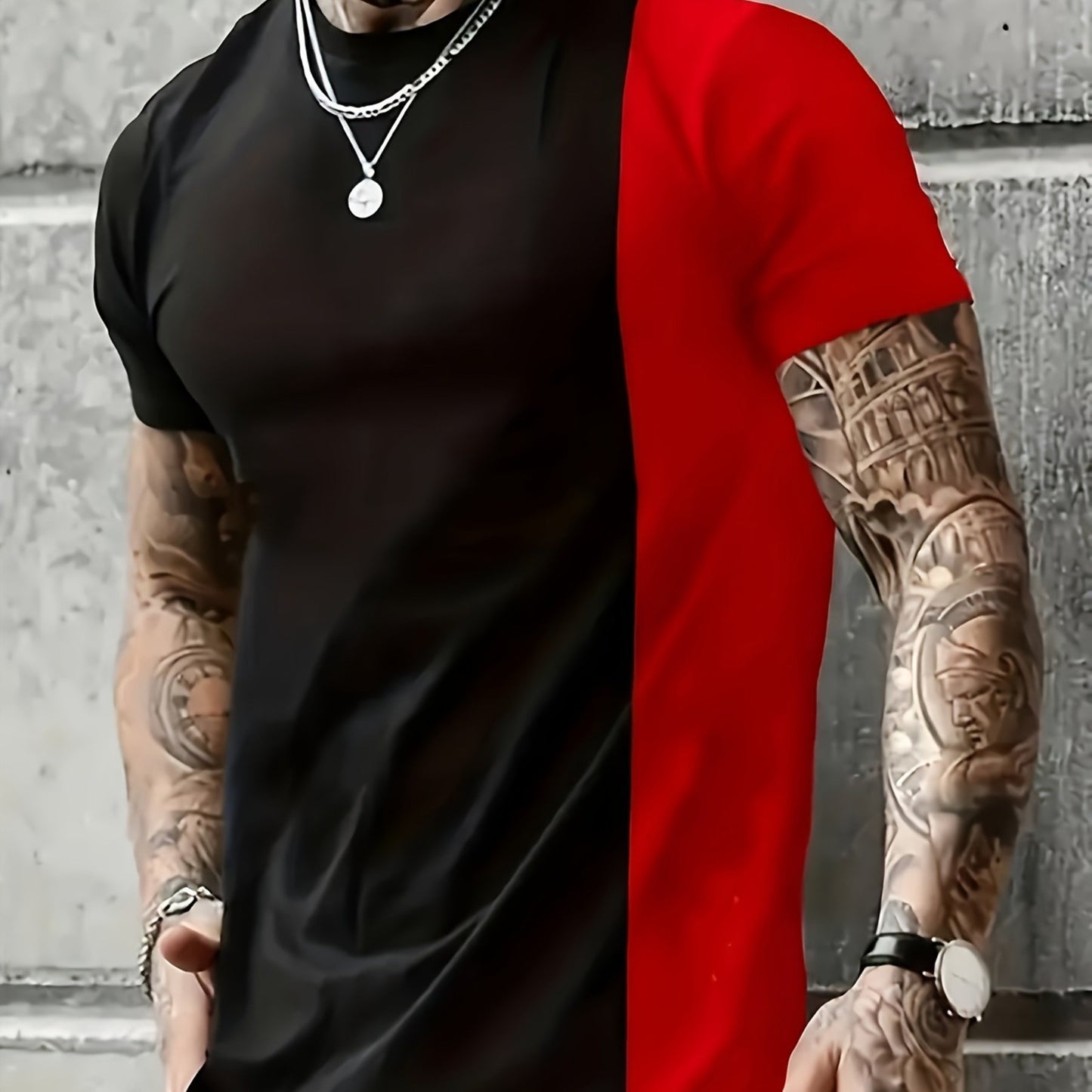Men's multi-color casual short-sleeved T-shirt