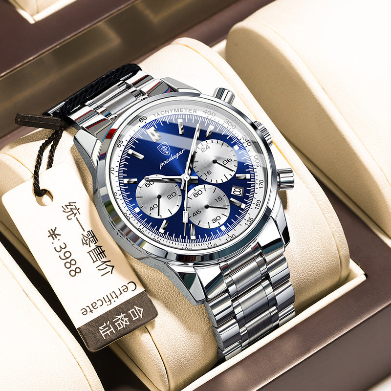 Men's Multi-function Luminous Quartz Watch